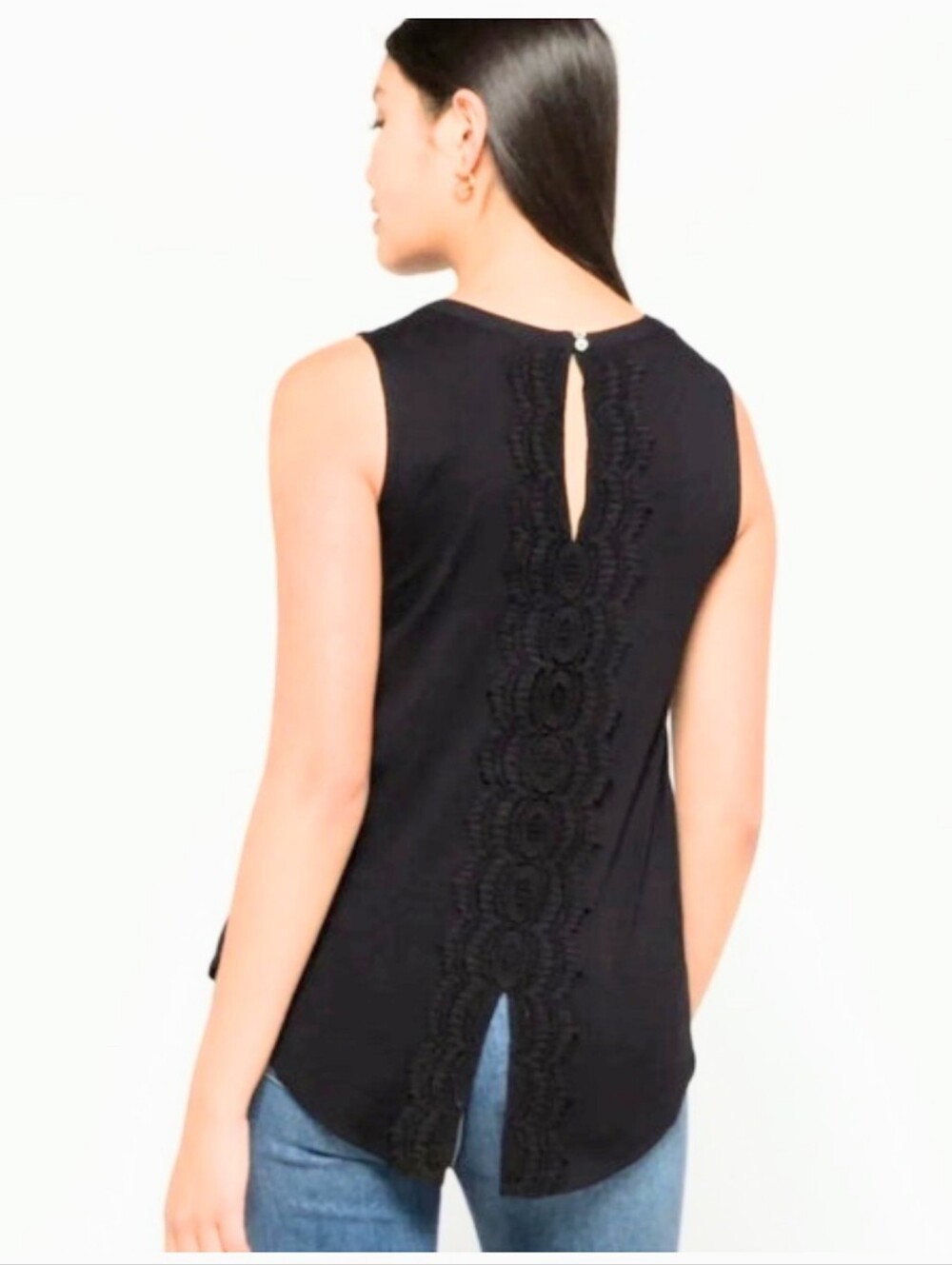 Pale Sky Crochet Lace Accent Tank Top S Gothic Whimsigoth #swtr3